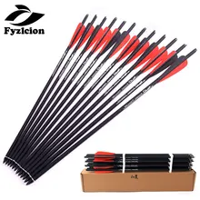 Parafusos de caça tiro com arco 6/12/24 pçs seta carbono 16/20 polegadas coluna 400 para recurvo/composto arco tiro com arco