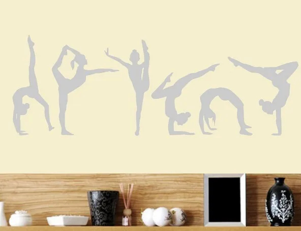 Шесть танцев девочек гимнастика настенный спортивный плакат виниловое искусство настенный настенной росписи для дома девочек Детская комната украшения настенные наклейки