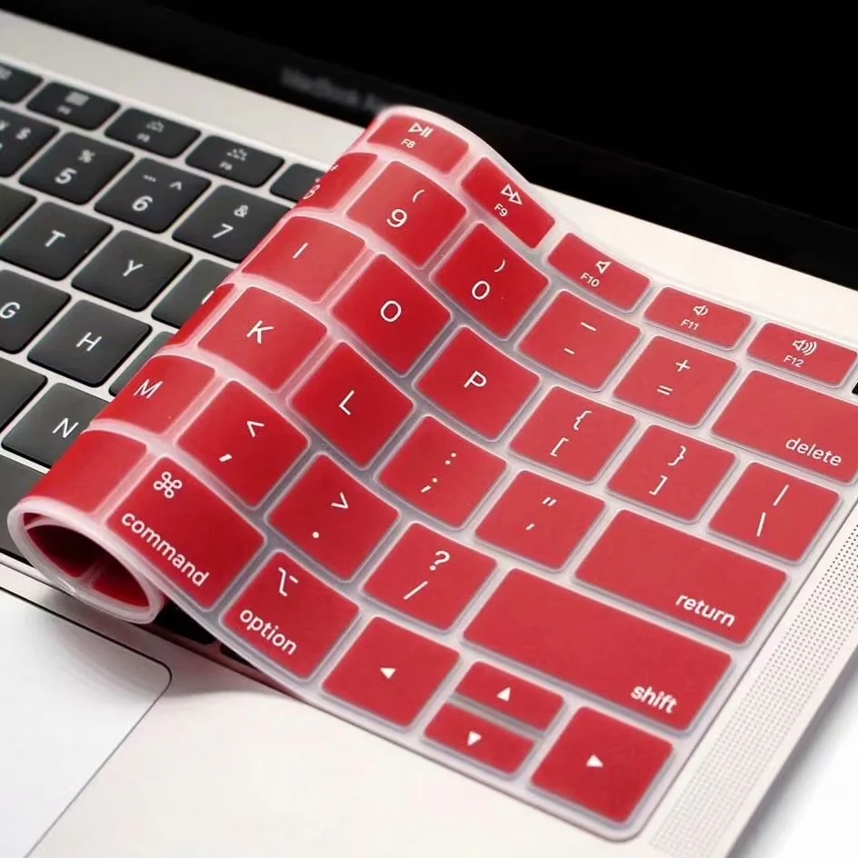 EU  US Silicon for Macbook Pro 13 2018 2017 Keyboard Cover Silicon A1706 A1708 A1989 English for Macbook Pro 13 Keyboard Film (2)