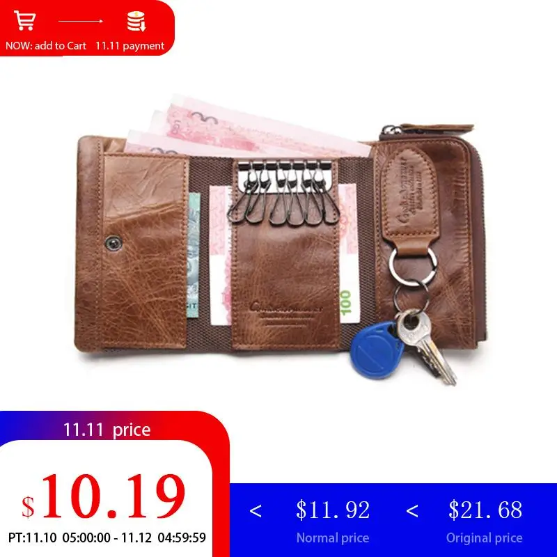 CONTACT'S Men Wallet Key Case Key Holder Wallet Coin Purse Genuine Leather Housekeeper Car Key Organizer Bag Small Portfolio цена CONTACT'S Men Wallet Key Case Key Holder Wallet Coin Purse Genuine Leather Housekeeper Car Key Organizer Bag Small Portfolio цены онлайн