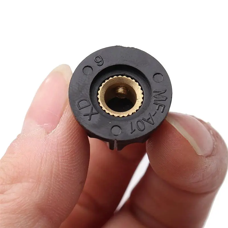 10 шт. управление с помощью потенциометра ручки 6 мм отверстие 16 мм топ черный серебряный прибор для измерения модуляции