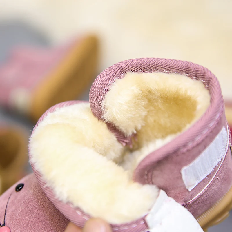 Children's snow boots for girls shoes winter kids baby boys plush warming boots waterproof baby girls cotton velvet short boots