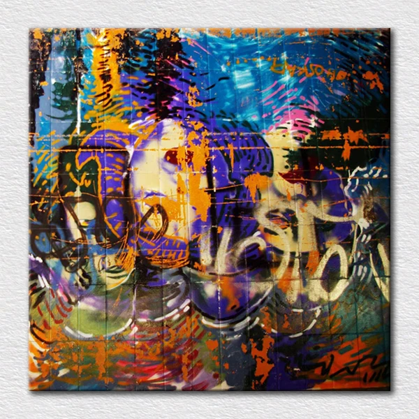 

Colorful abstract oil painting printed for living room decor with hang on the wall , free shipping