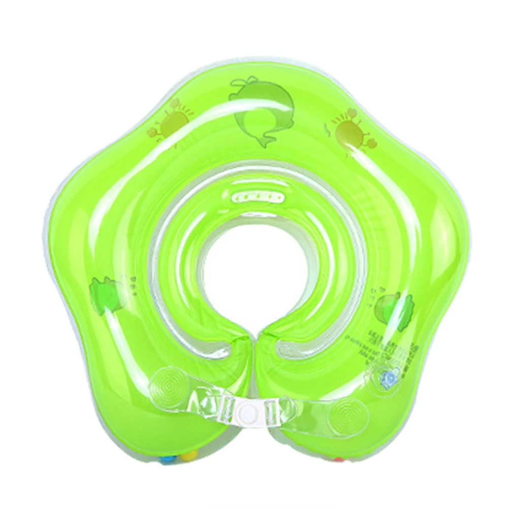 Детский нашейный плавательный круг надувной новорожденных круг для купания безопасный бассейн аксессуары круг для плавания - Цвет: Зеленый