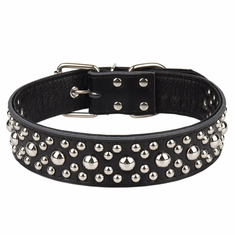 

Genuine leather A Big Dogs Collars Animals Accessories For Large Dog Necklace Leather Pets Product Collar labrador kopek tasma