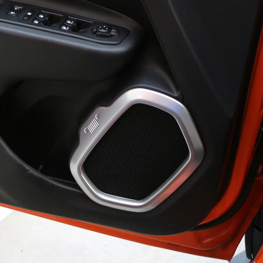 

Accessories Fit for Jeep Renegade 2014 2015 2016 2017 2018 2019 ABS Chrome Interior Door Speaker Audio Ring Trim