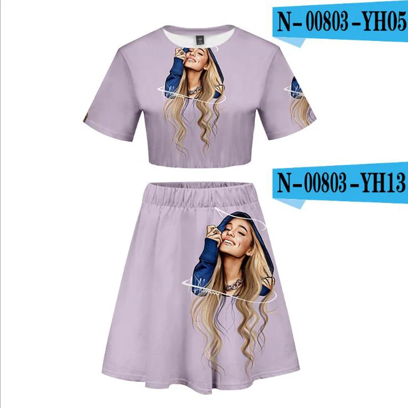 2019 Thank U Next Ariana Grande 3d Print Two Piece Set Crop Top And Mini Skirt Sexy Set Women 2019 Summer Outfits Streetwear From Zhouzhaoyu 2412