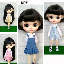 Новая одежда Blyth Doll футболка с длинными рукавами+ комбинезон юбка на лямках для Blyth Azone, Kurhn, Licca 1/6 аксессуары для кукол