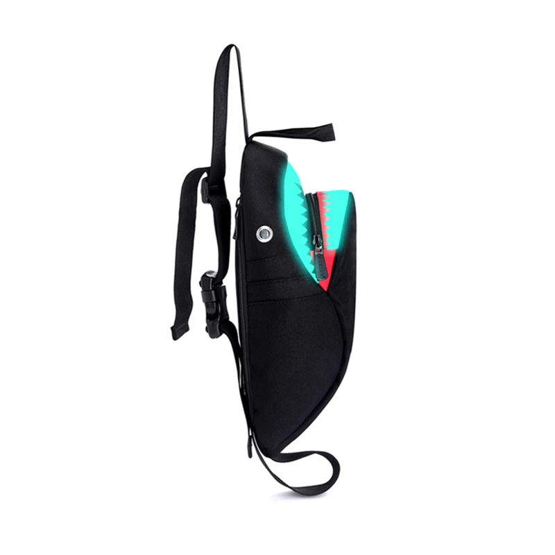 Anti Theft Backpack Men Women Oxford USB Charging Chest Bag Shark Night Reflection Design Teenager Single Shoulder Bag BP0219 (18)