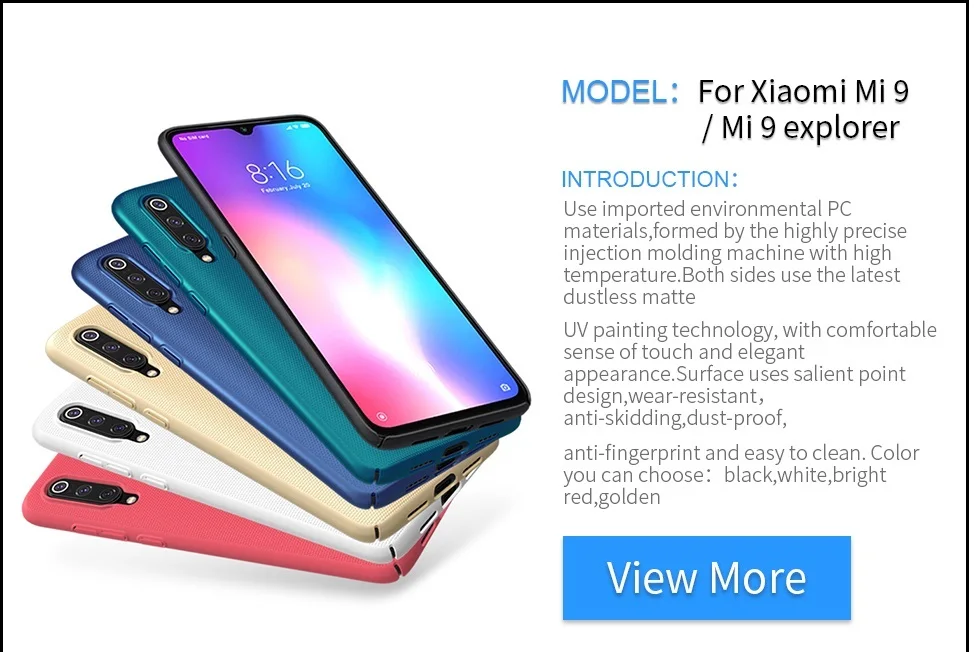 Для Xiaomi Mi 9 SE чехол 5,97 ''NILLKIN матовый ПК Жесткий чехол с подарочным держателем для телефона для Xiaomi Mi 9 SE чехол