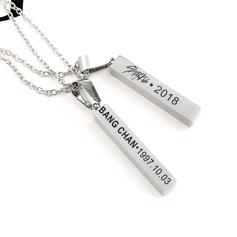 

KPOP Stray Kids Album Necklace Stainless Steel K-POP Jewelry Pendant Chain Accessories For Men Women Female Male Boy Girl