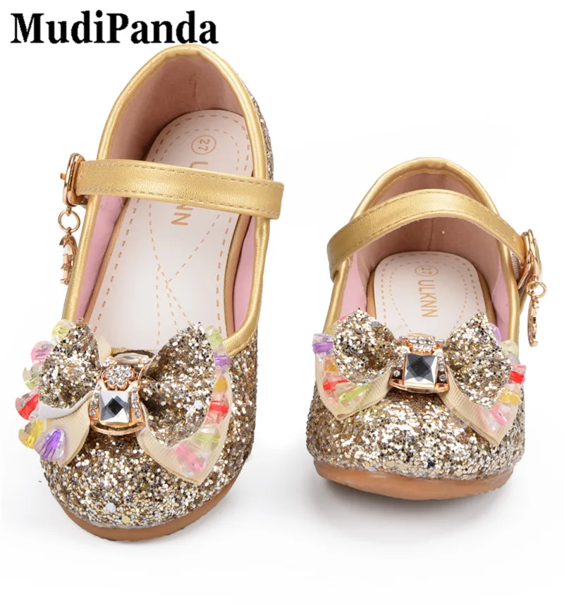 Mudipanda/обувь на высоком каблуке для девочек, новинка года, летняя обувь с блестками, обувь принцессы для девочек, обувь для студентов, обувь для детей, enfant