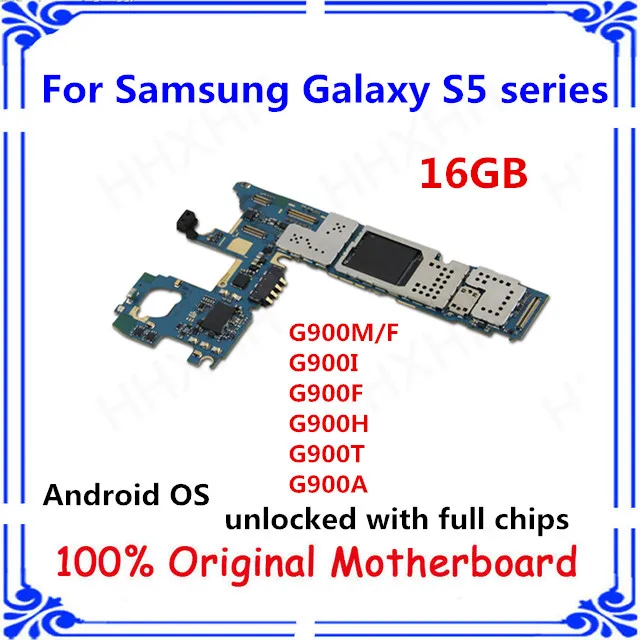 

Unlocked for samsung S5 G900M/F G900I G900F G900H motherboard 16GB with chips Galaxy S5 fee/card plate Android OS