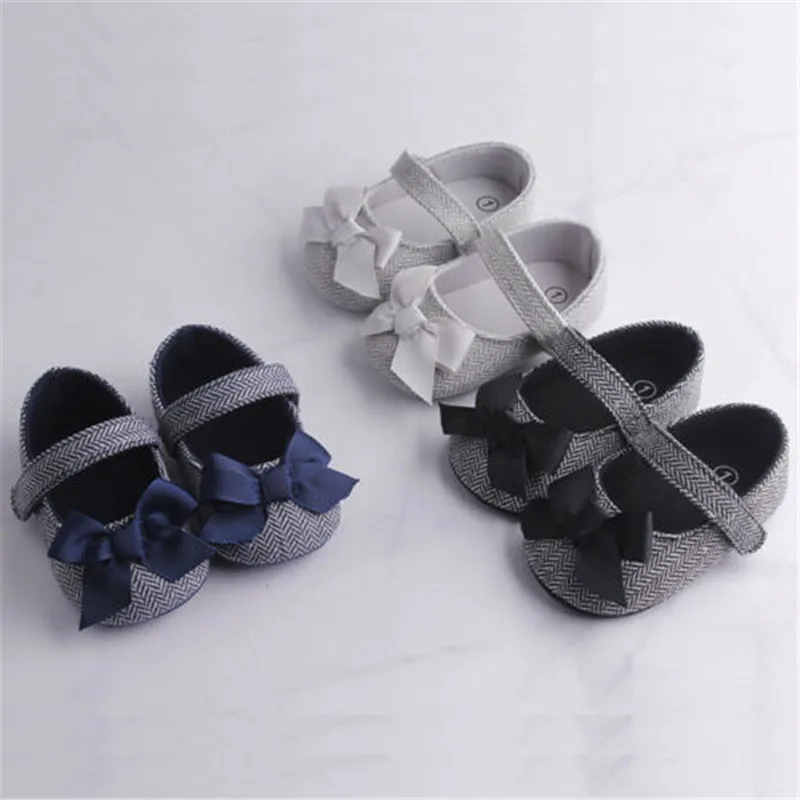 Кроссовки для новорожденных девочек от 0 до 18 месяцев; повседневная обувь из хлопка с бантом для малышей; обувь принцессы для маленьких девочек с принтом; обувь для первых шагов