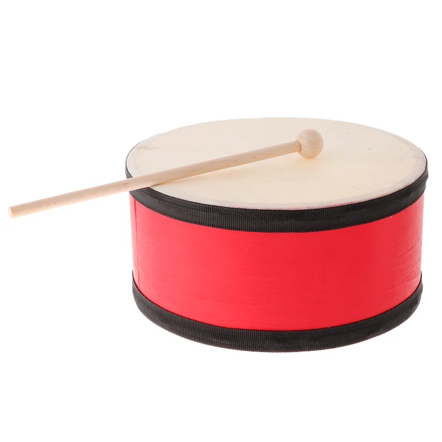 Tambour pour enfant Rouge/blanc Instrument de musique en bois avec