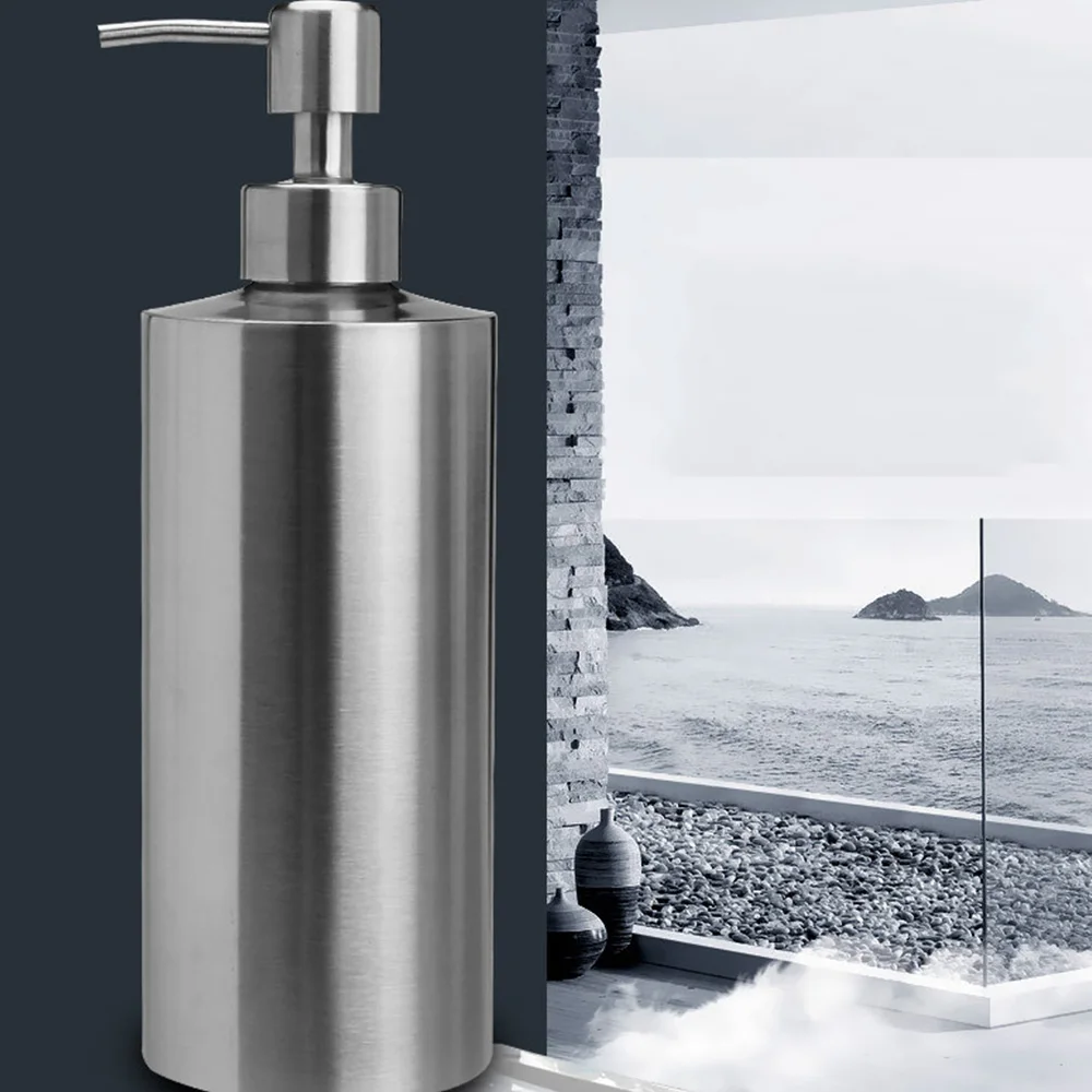 Дозатор из нержавеющей стали бытовой простой стиль оборудование для ванной комнаты мыло для рук дозатор жидкости 250-550 мл бутылка эмульсии