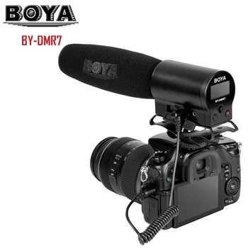 

New BOYA BY-DMR7 Microphone with LCD Display Broadcast Quality w/ Integrated Flash Recorder for Canon Nikon Sony DSLR Cameras