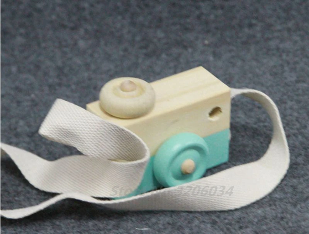 Toy Camera Cute Cartoon Baby Wooden Toy Kids Creative Neck Camera Photography Prop Decoration Children Playing House Tool (2)