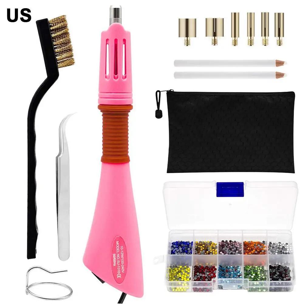 Фиолетовый/розовый стразы горячей фиксации аппликатор DIY Kit железо-на палочке Heat-fix Инструмент жезл-распылитель одежда - Цвет: 1