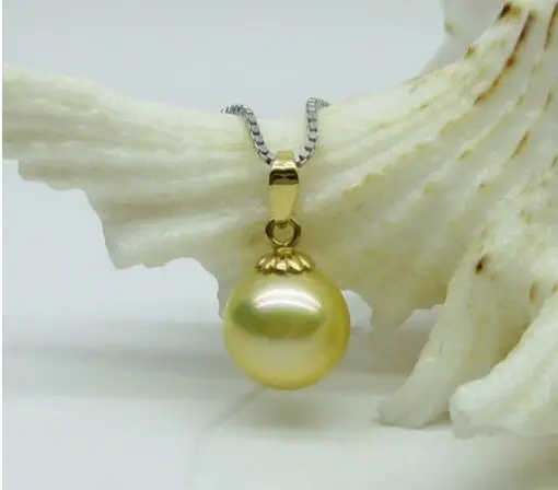 

12-13MM NATURAL SOUTH SEA GOLD PEARL NECKLACE PENDANT