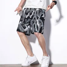 Модные мужские свободные прямые шорты по колено, мужские летние повседневные пляжные брюки для улицы, большие размеры 3