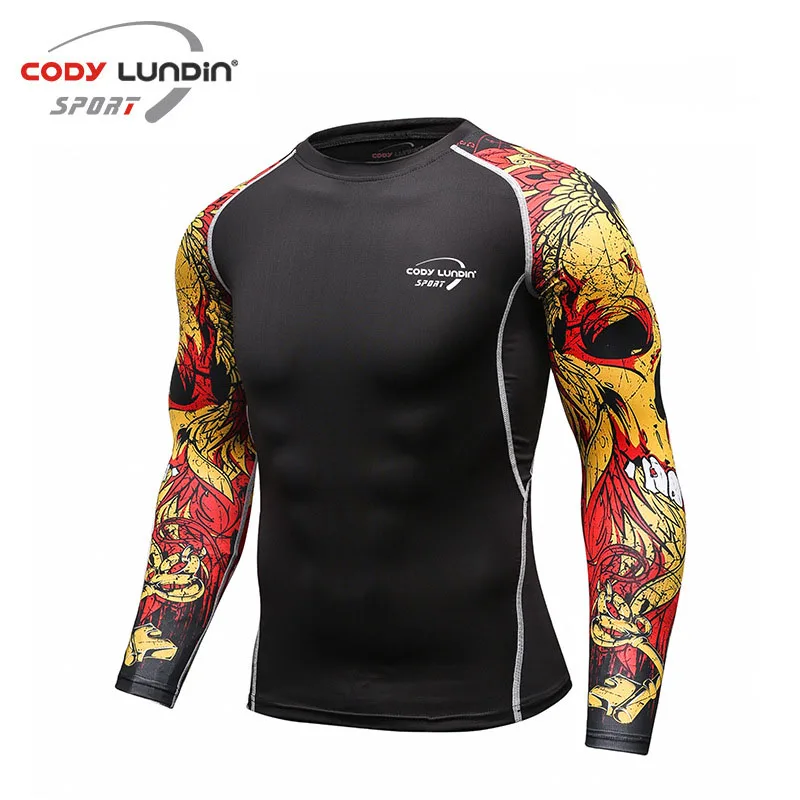

Codylundin Training T-Shirt Long Sleeve O-Neck Tight Top Quick-Dry Breathable Men Sportwear Fitness Running Exercise