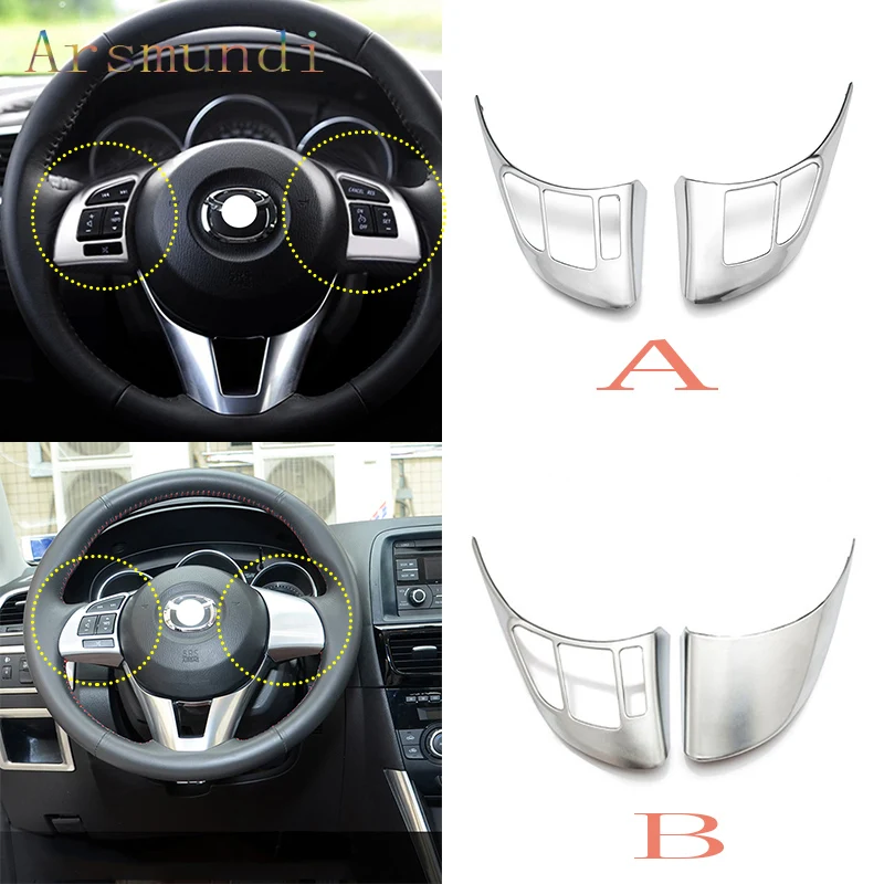 

Автомобильные аксессуары, подходят для Mazda CX-5 CX5 2012-2016, хромированная крышка управления переключателем рулевого колеса из АБС-пластика, отделка, 2 шт.