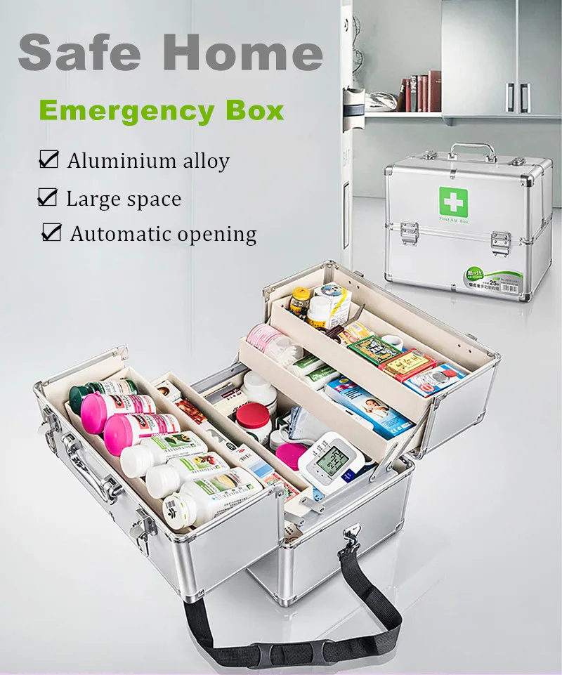 Запираемое 3 Слои во-первых шкафчик первой помощи чехол медицинский контейнер для хранения коробка аварийного выживания Наборы предметы