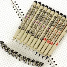 Маркеры Ручка Pigma micron игла мягкая кисть для рисования водостойкая ручка 005 01 02 03 04 05 08 1,0 кисти художественные маркеры