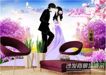 

Custom mural photo 3d room wallpaper happy moments violet scenery home decor painting 3d wall murals wallpaper for walls 3 d