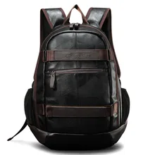 New Men's Backpack Men PU Leather Backpack For Teenagers Casual Men Backpacks Large Capacity Laptop Backpack Luxury Travel Bags brand padieoe genuine leather school bags for teenagers backpack new men travel casual cowhide laptop backpack free shipping