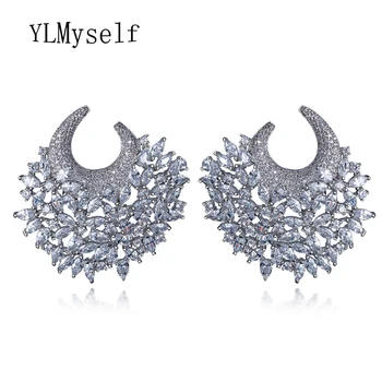 

Absolutely Gorgeous Women's earrings Luxury Fashion brincos High quality Cubic Zirconia Large Unusual big earrings for party