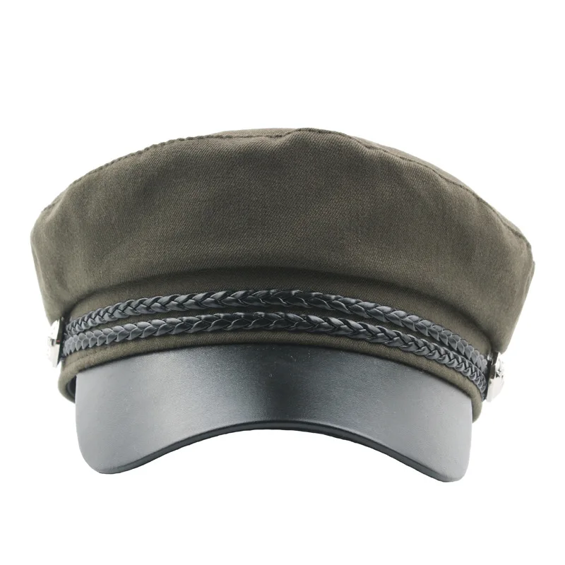 Военная шляпа старомодная сценическая представление вечерние Косплей моряк, капитан Кепка темно-синяя кепка из искусственной кожи шапки военные