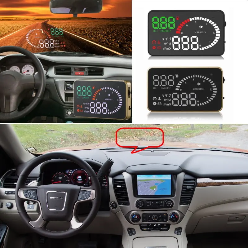 Автомобильный HUD Дисплей для Gmc Yukon/Sierra/Envoy/Savana/Terrain AUTO OBD безопасный экранный