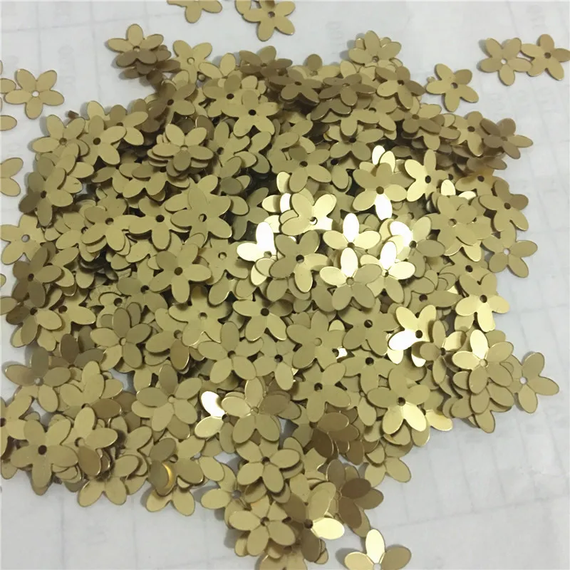 Матовые золотистые пайетки 10 мм с цветами 1000 шт.|sequins crafts|sequins for craftscraft sequins |