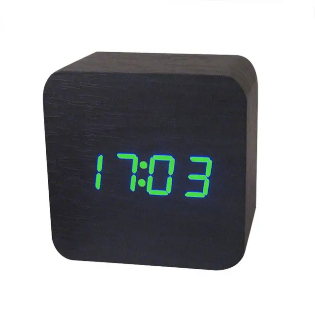 Wall Clock Creative Temperature Display Sounds Control Electronic LED