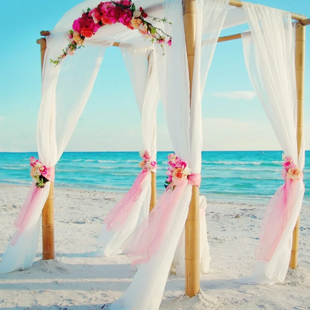  1000cm*135cm Sheer Organza Swag Fabric event party wedding birthday meeting Decoration for stair ta
