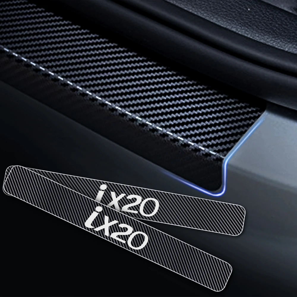 For Hyundai Ix20 Carbon Fiber Vinyl Sticker Car Door Sill Welcome Pedal Stickers Door Threshold Pla