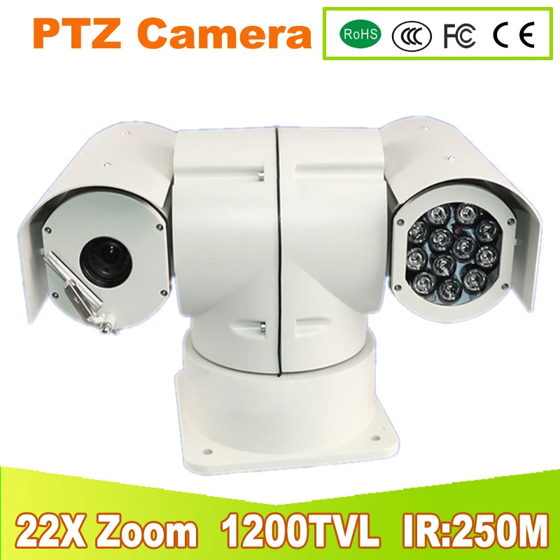 

YUNSYE Police high speed PTZ camera 22X zoom1200TVL INFRAR Wiper PTZ Camera 1200TVL Analog Camera Can be customized white light