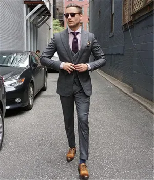 

Normal slim fit 2020 Men Suit Costume Homme Formal Business mens Blazer Suit Mens Suits Wedding Groom(jacket+pants+vest+tie)