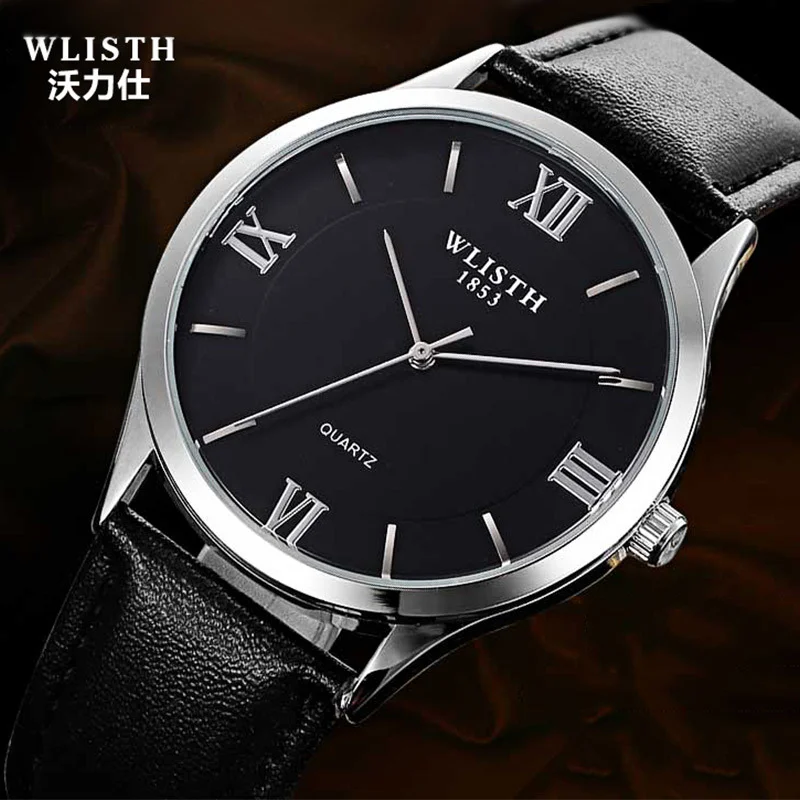 

WLISTH Casual Fashion Watches Men's Quartz Watches Leather Bracelet Watch Brand Waterproof Student Clock Luxury Male Watch New