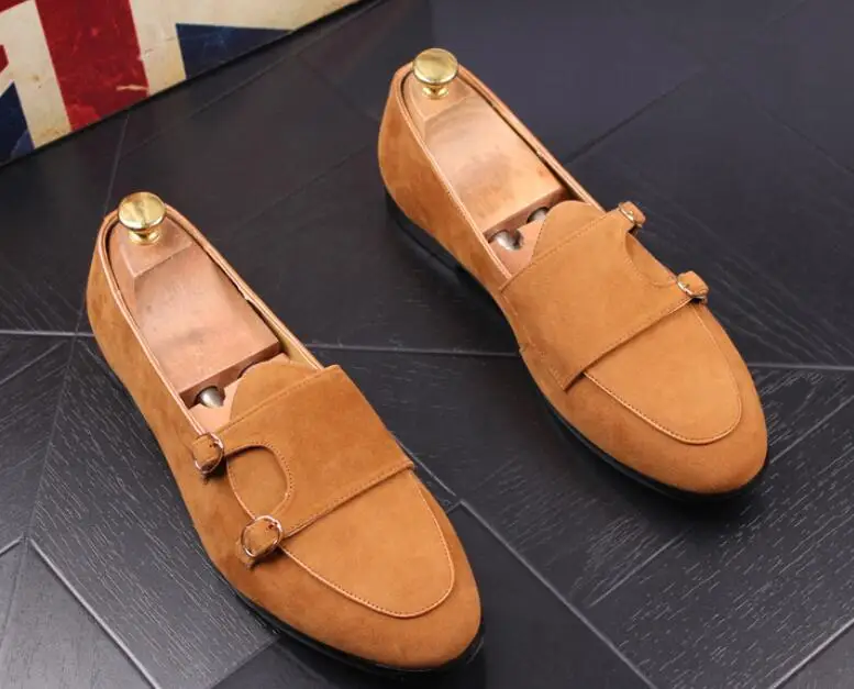 Англия пряжки ремень дышащий небольшой круглый носок обувь матовое модная обувь без застежки мужские мокасины Gommino Обувь мужские туфли