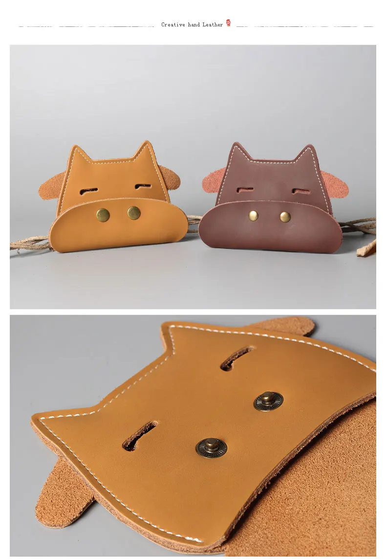 100% Guarantee Genuine Leather Wallet Holder Cute Cow Card Wallet Purse for men or women Folding Passport  men women coin wallet (5)