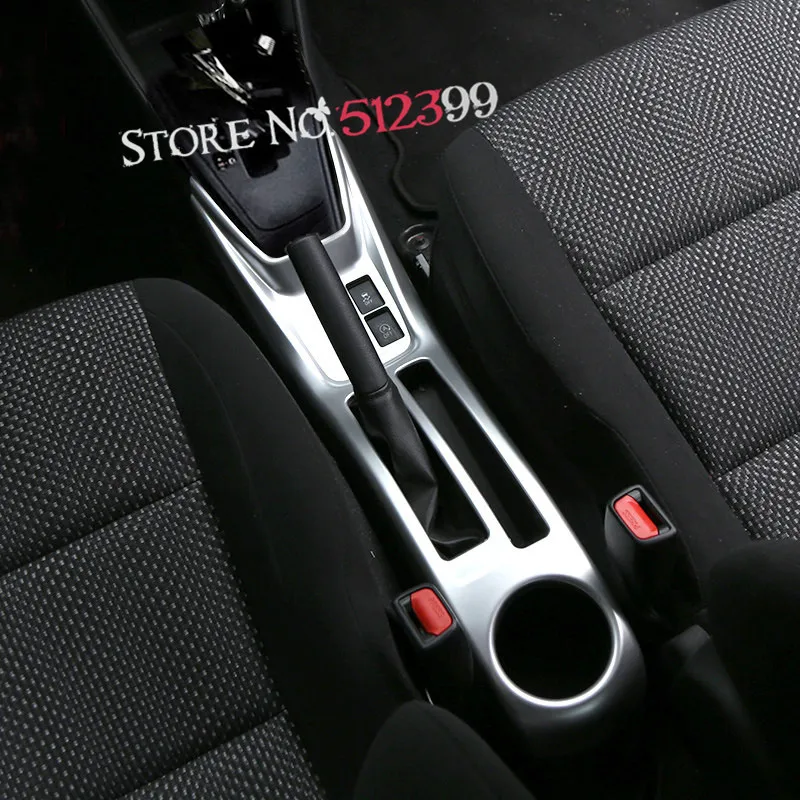 

1* ABS Matte Interior Water cup + Hand Brake Cover Trim For Toyota Vios Yaris Sedan 2017 Car-styling