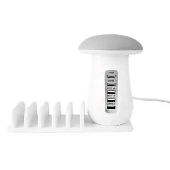 

Phone Holder Safe Practical Charger Mushroom Shape Light 5 USB Interface Charger