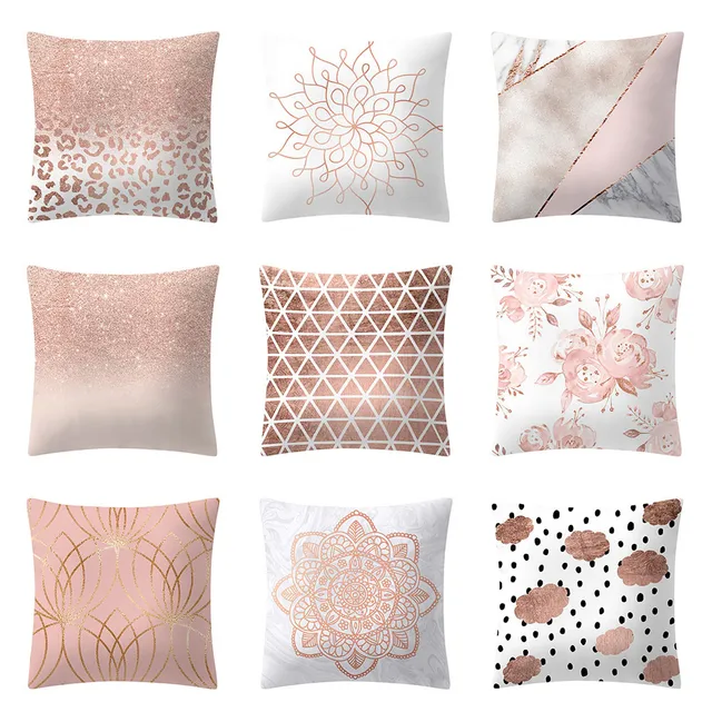 Geometric Pillow Case Rose Gold Pink Cushion Cover Square Geometry Interesting Rose Gold Decorative Pillows Geometric Pillow Case Rose Gold Pink Cushion Cover Square Geometry Interesting Rose Gold Decorative Pillows
