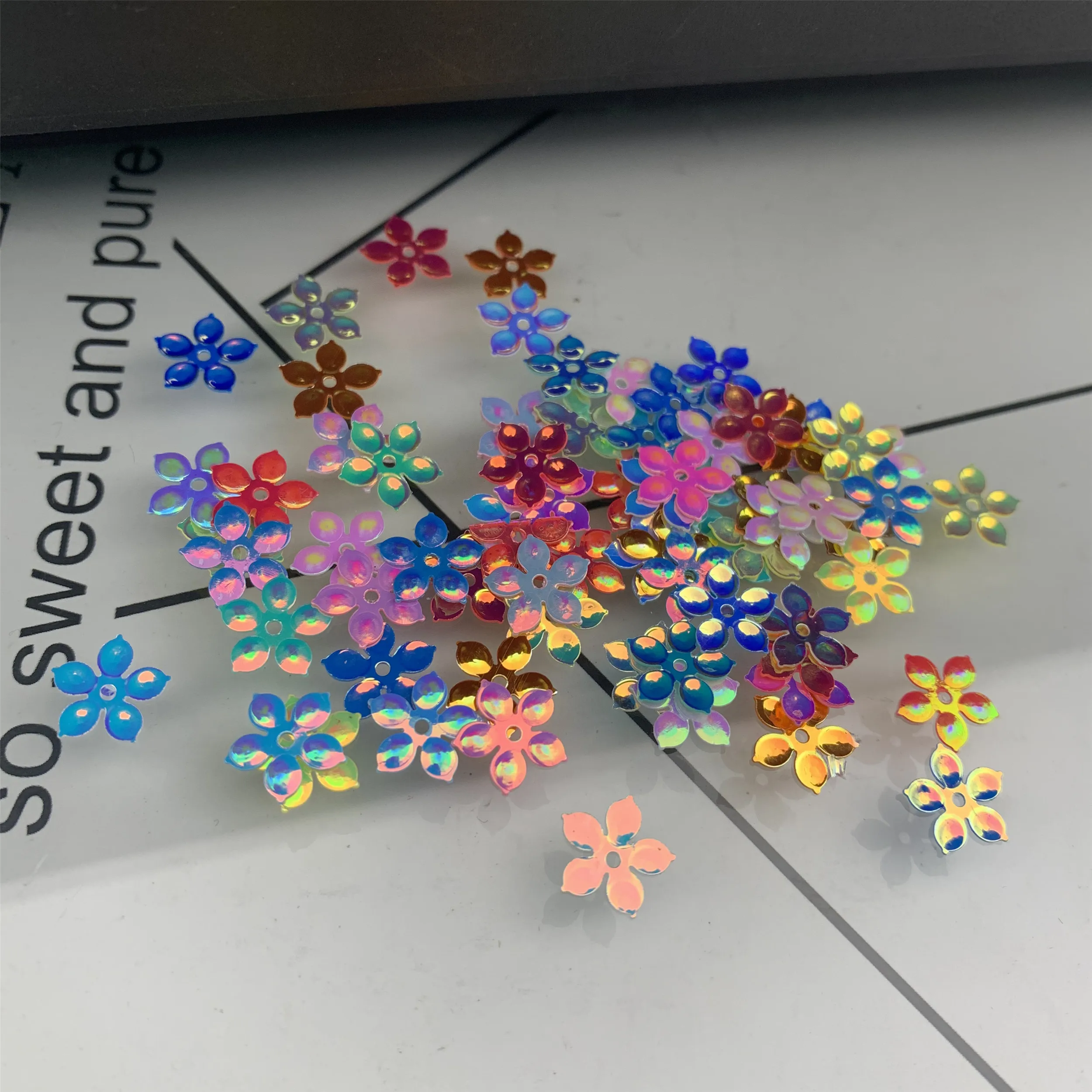 

500pcs 9mm Star flower Shape PVC loose Sequins Glitter Paillettes for Nail Art manicure/sewing/wedding decoration confetti