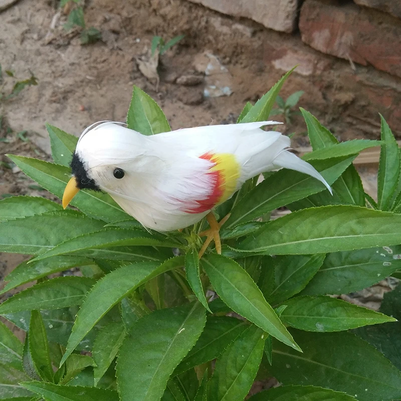 

Simulación de espuma de pájaro y plumas de colores plumas blancas 12 cm pájaro artesanía prop hogar jardín decoración regalo p0139