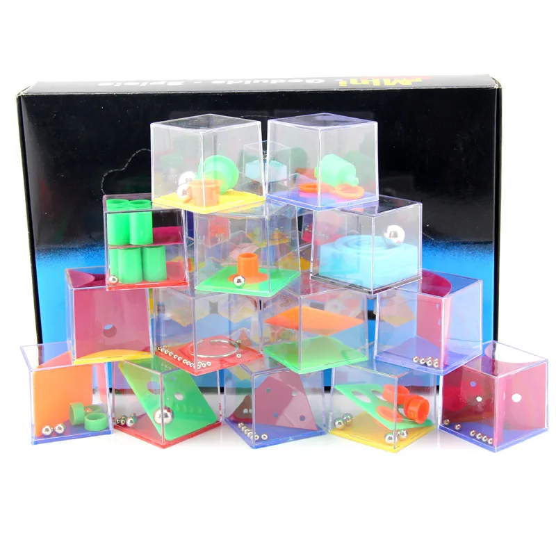 24 шт. мини-лабиринт головоломка куб доска лабиринта портативная игра-головоломка Развивающий пазл для раннего развития Развивающие игрушки для детей