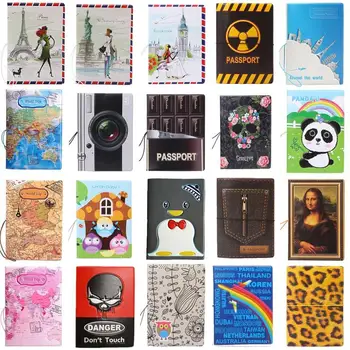 

Travel 3D Passport Cover 14*9.6CM PVC Leather Credit Card Holder, ID Card Bag,Business Porte Carte Simple